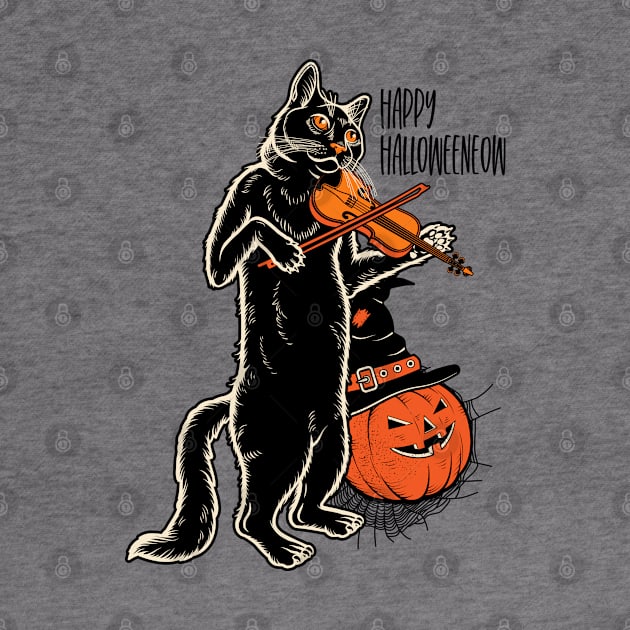 Happy Meoween – Halloween Orange Pumpkin Cat by pht